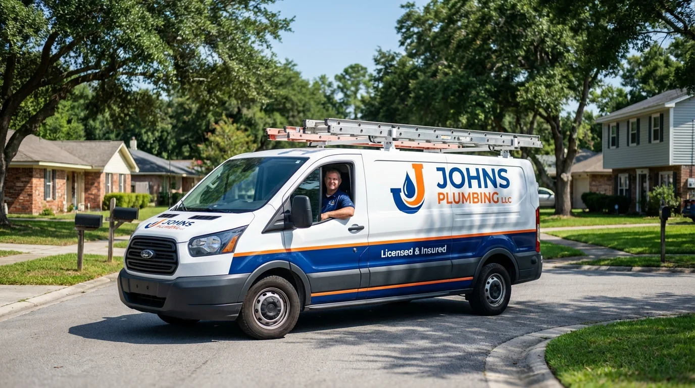 Johns Plumbing LLC service van in Loup City, NE