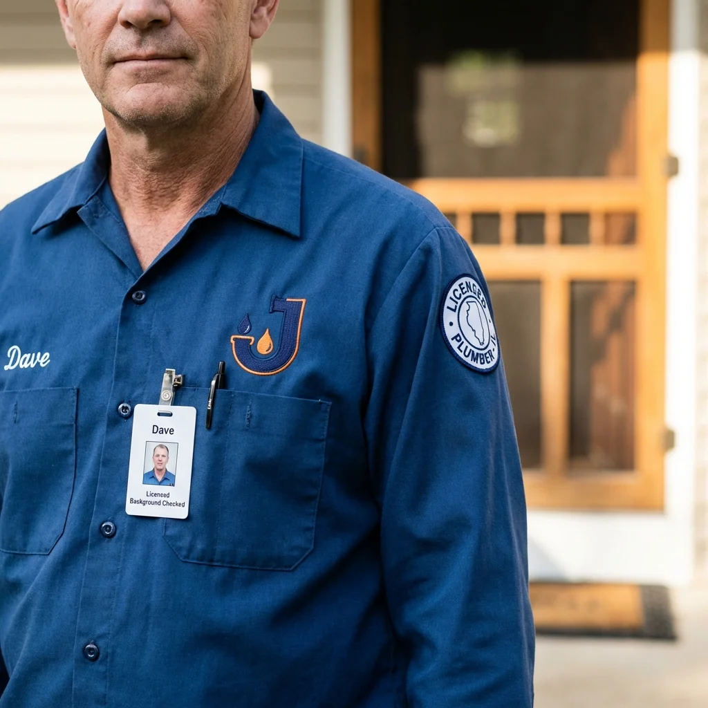 Licensed plumber showing ID badge in Loup City, NE