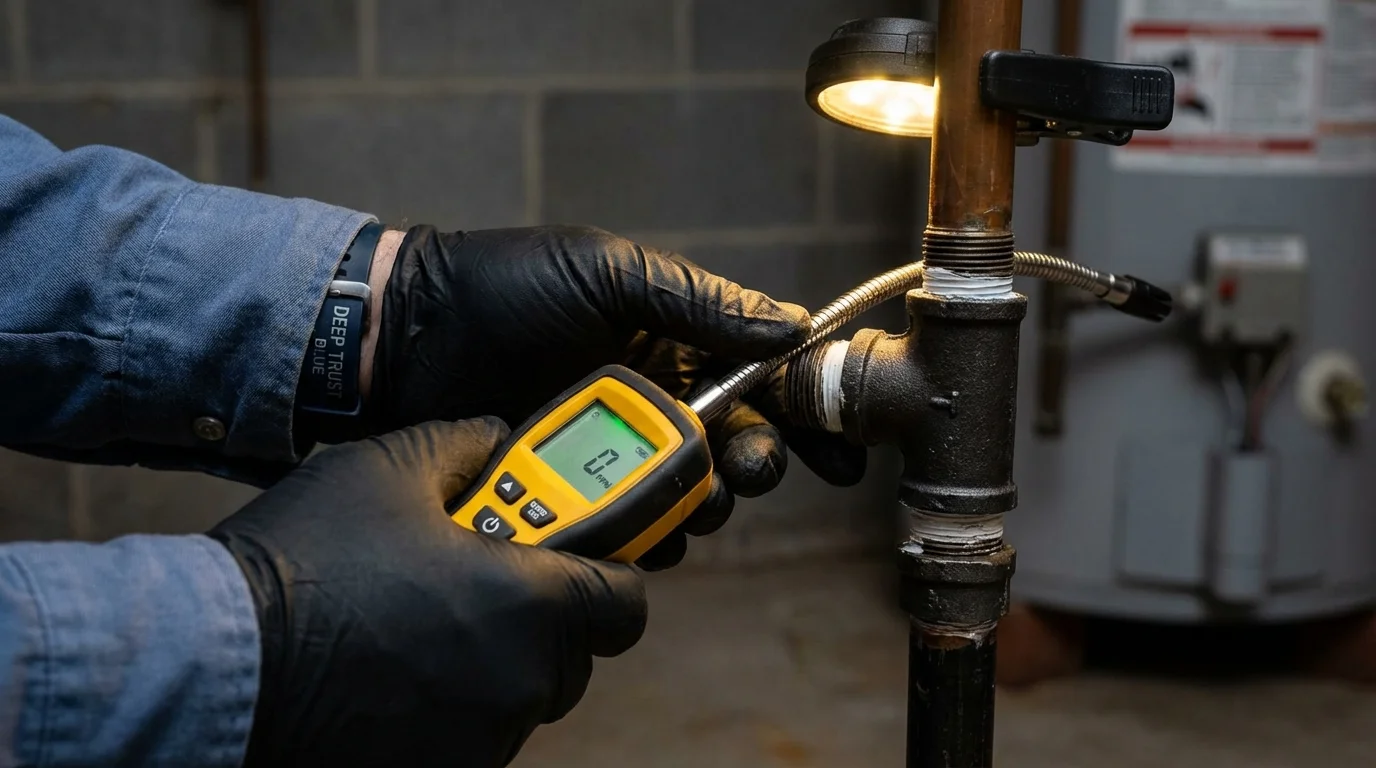 Gas leak detection with electronic sniffer by Johns Plumbing LLC in Loup City