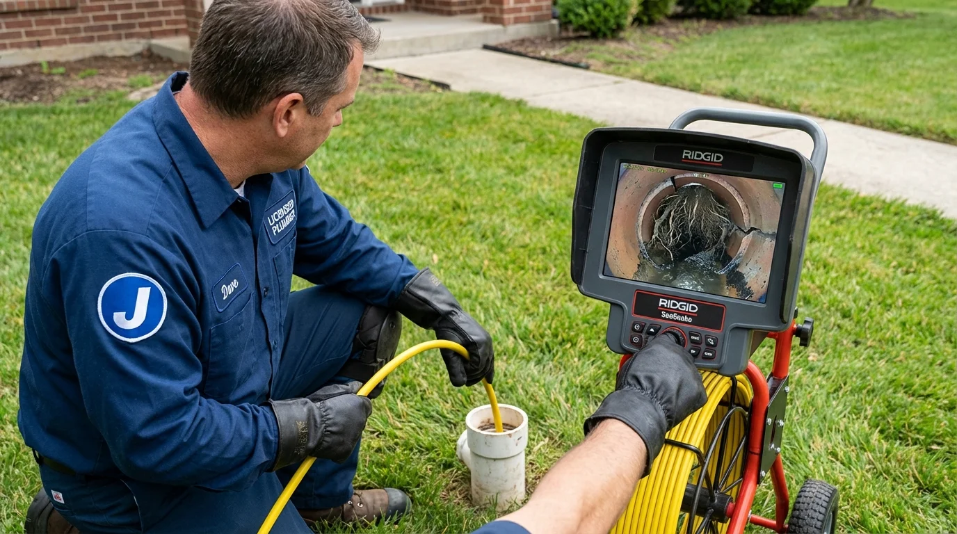 Sewer camera inspection being performed by Johns Plumbing LLC in Loup City