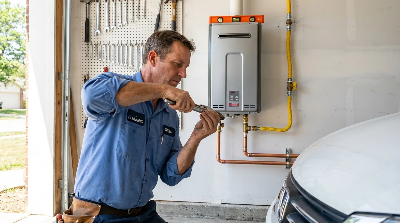 Tankless water heater installation by a Johns Plumbing LLC plumber in Loup City